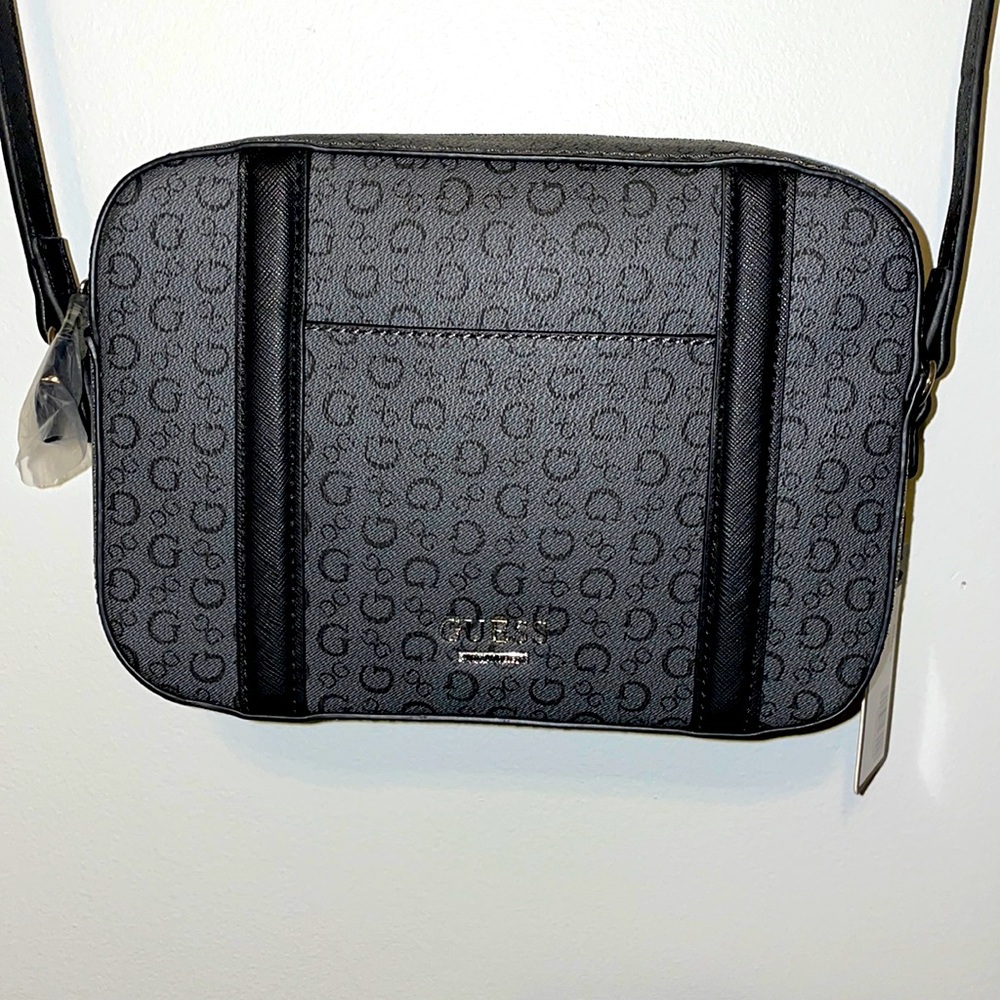 NEW Guess small cross body purse grey gray dark black